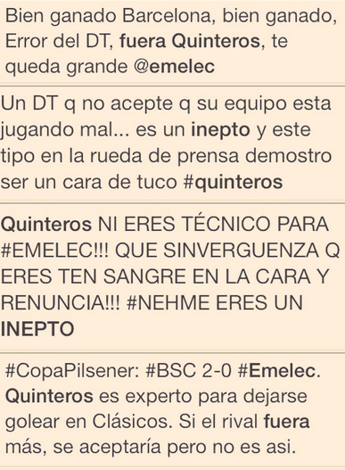 Todo lo que le dijeron a Quinteros en su momento