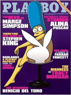 Una primera mirada a Marge Simpson en la Playboy.